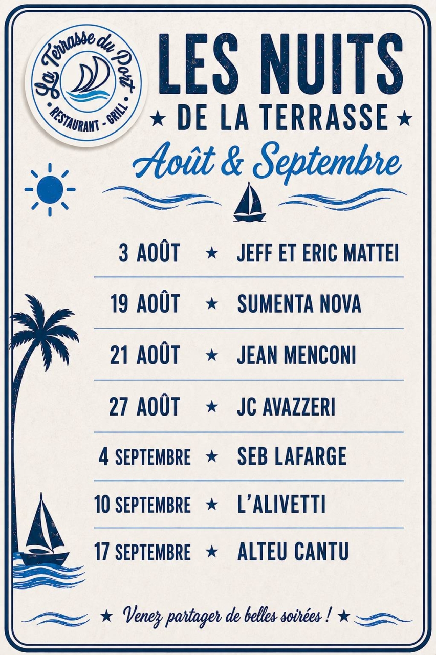 Évènements - La Terrasse Du Port - restaurant LUMIO - bon restaurant LUMIO